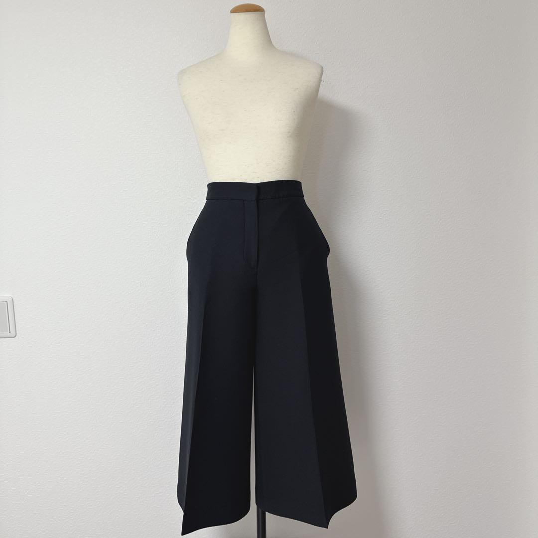 【Christian Dior】クロップドパンツ ウール×シルク ブラック