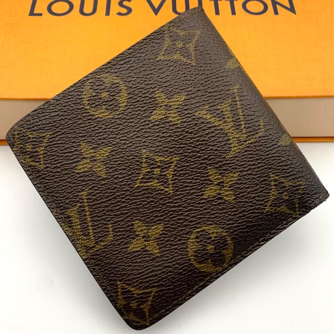 鑑定済み ルイヴィトン ポルトフォイユ マルコ 二つ折り 財布 定番 モノグラム