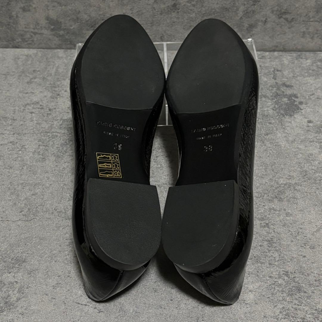 ♡試着のみ♡ ファビオルスコーニ　フラットパンプス　エナメル　ブラック　1753