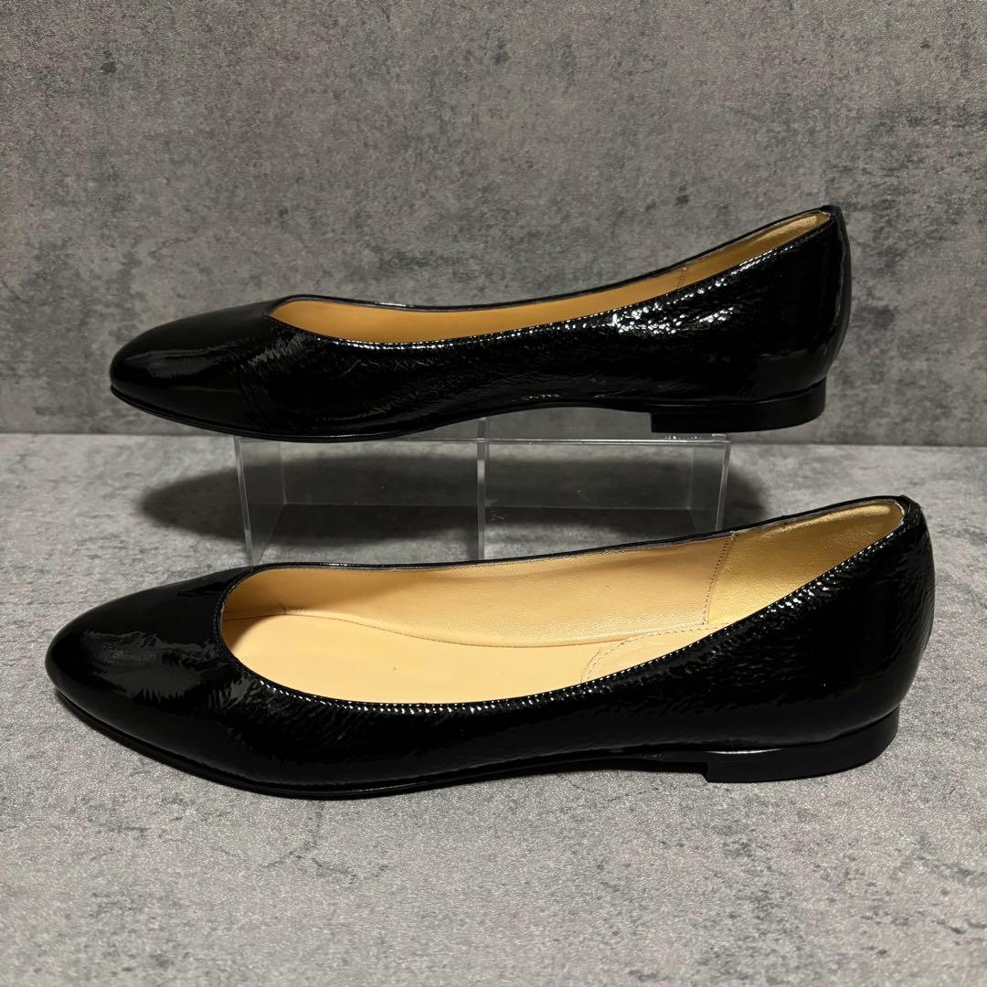 ♡試着のみ♡ ファビオルスコーニ　フラットパンプス　エナメル　ブラック　1753