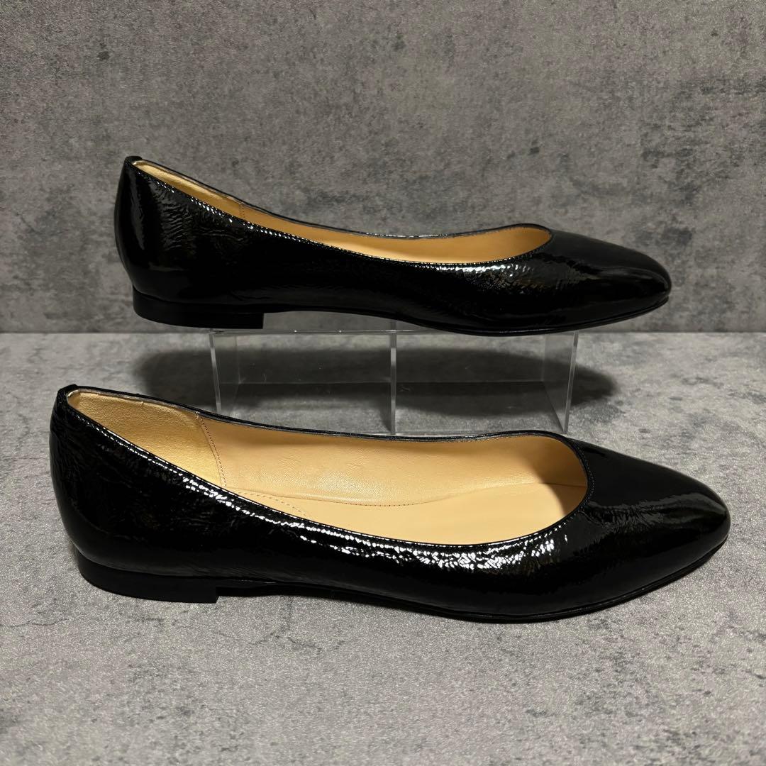 ♡試着のみ♡ ファビオルスコーニ　フラットパンプス　エナメル　ブラック　1753