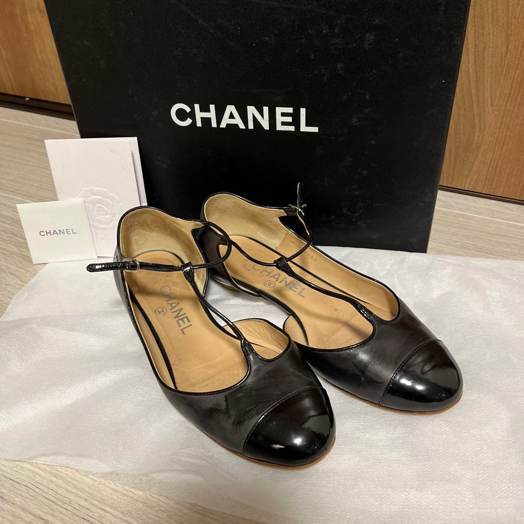 CHANEL シャネル　ブラック　フラットシューズ　サイズ37