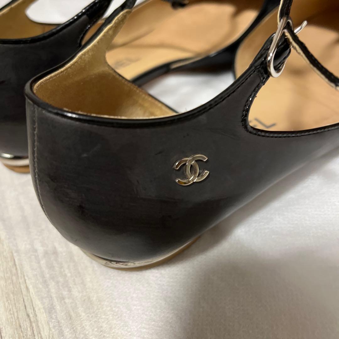 CHANEL シャネル　ブラック　フラットシューズ　サイズ37