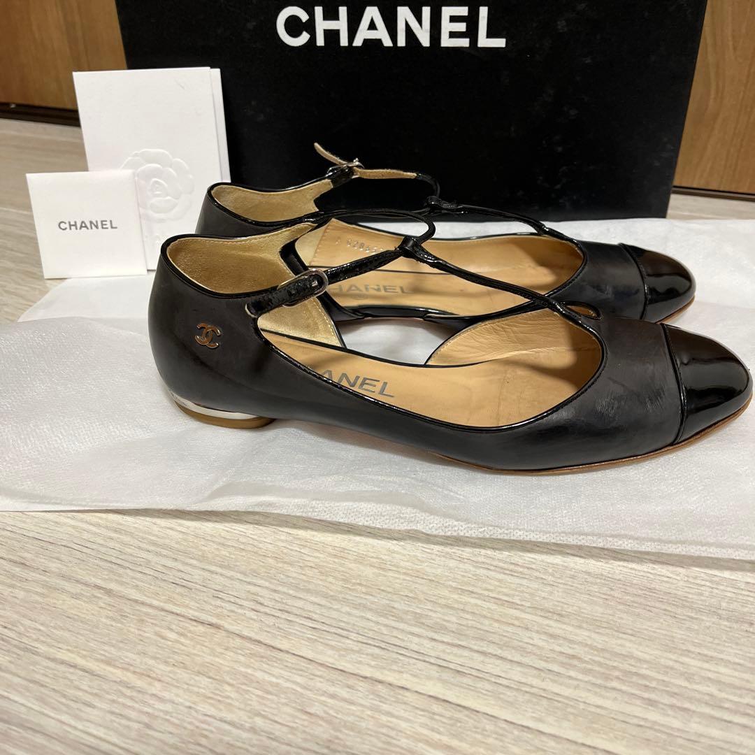CHANEL シャネル　ブラック　フラットシューズ　サイズ37