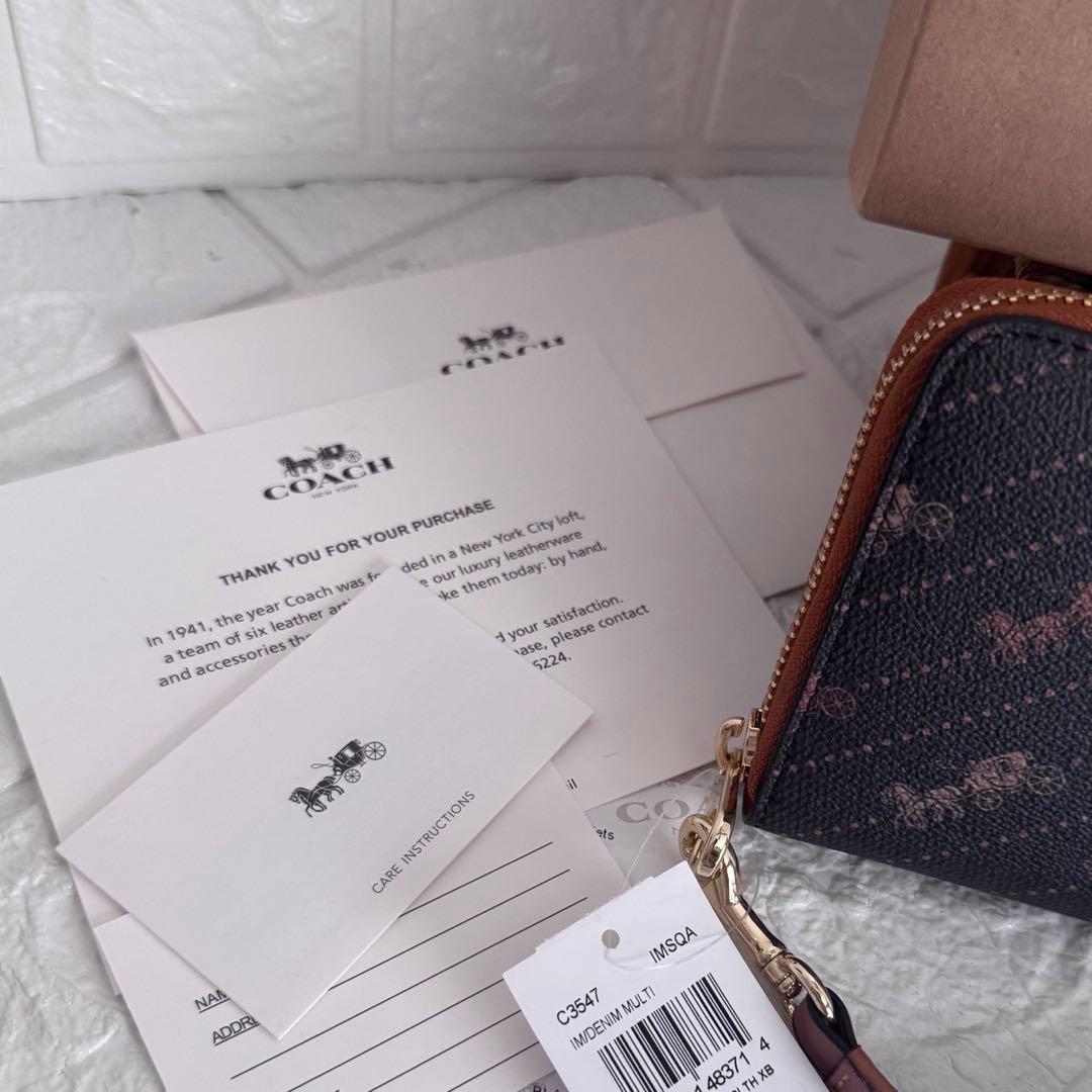 【コーチ／ C3547】新品 シグネチャー デニムマルチ 長財布 ストラップ付