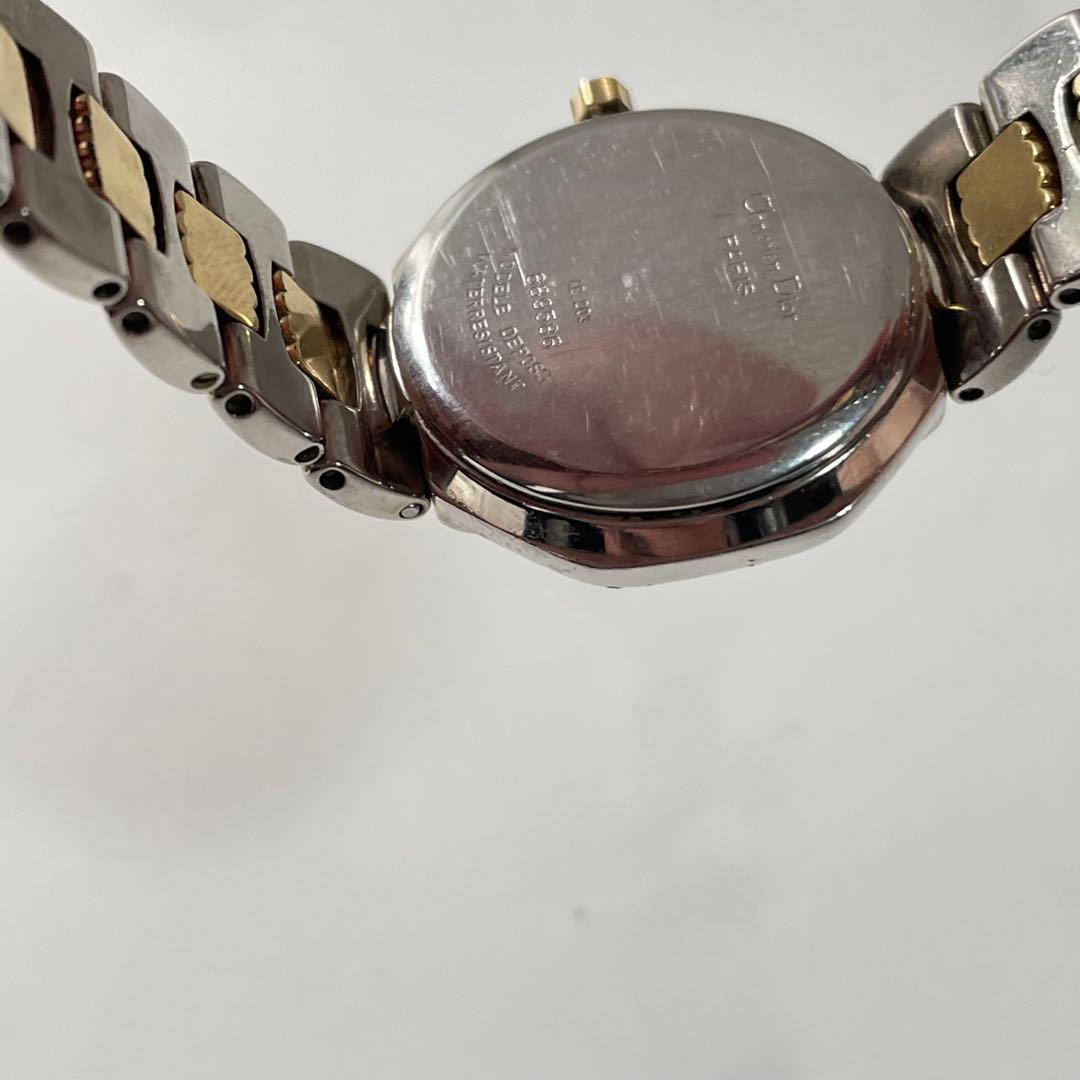 稼動品　美品　クリスチャンディオール　オクタゴン　デイト　白文字盤　腕時計