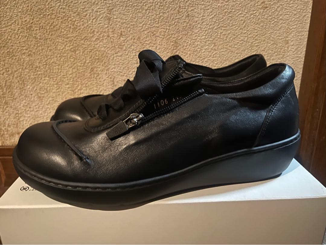 【未使用】通販生活　オパンケレザースニーカー　24.5cm ブラック