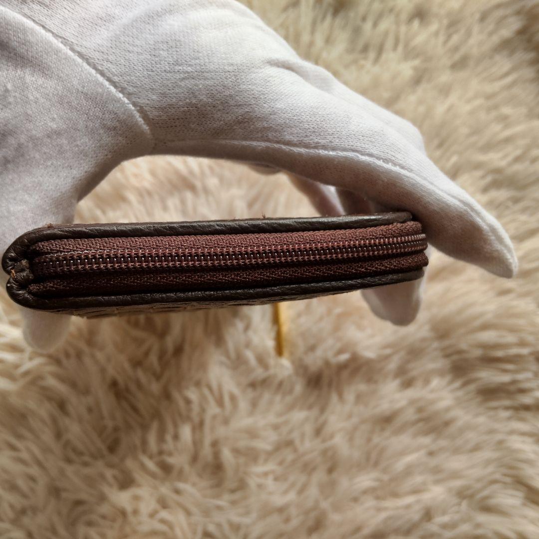 極美品✨ATAO リモ ケリー ブラウン 編み L字 長財布 ロングウォレット