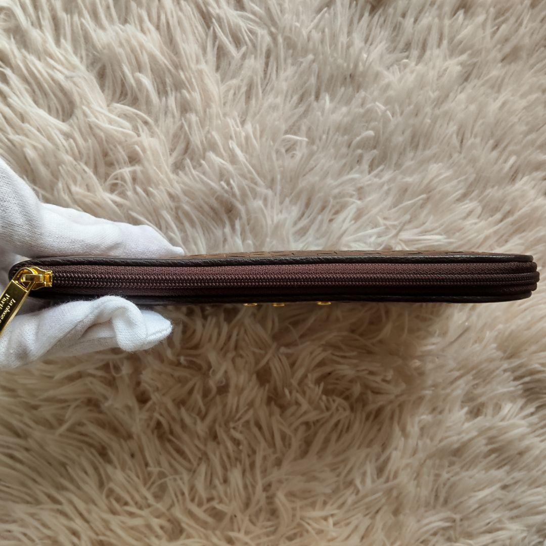 極美品✨ATAO リモ ケリー ブラウン 編み L字 長財布 ロングウォレット