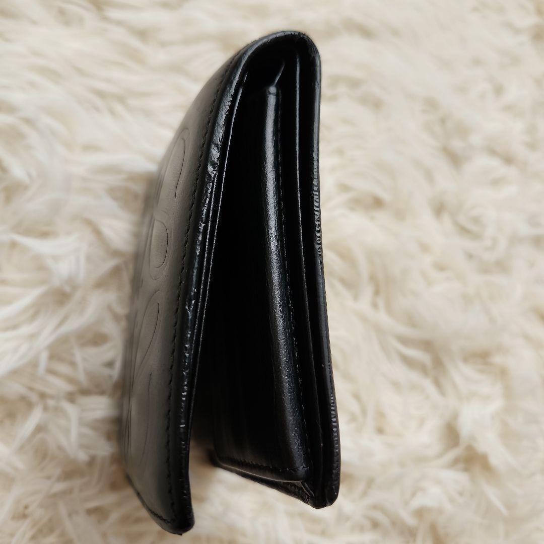 【希少】訳あり　ロエベ　LOEWE アナグラム　二つ折り財布　レザー ブラック