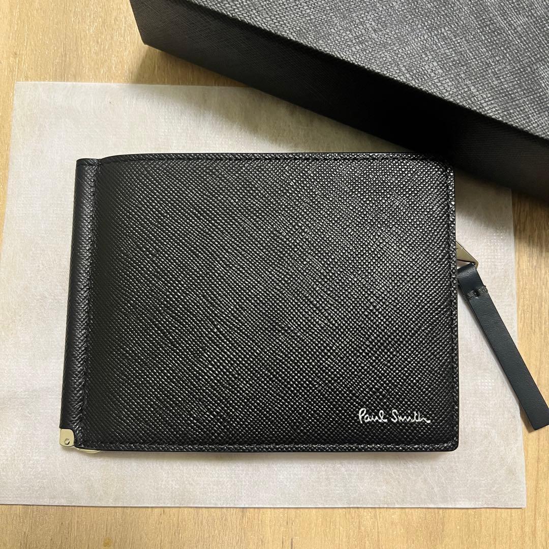 新品 ポールスミス ブライトストライププラー マネークリップ ２つ折り財布