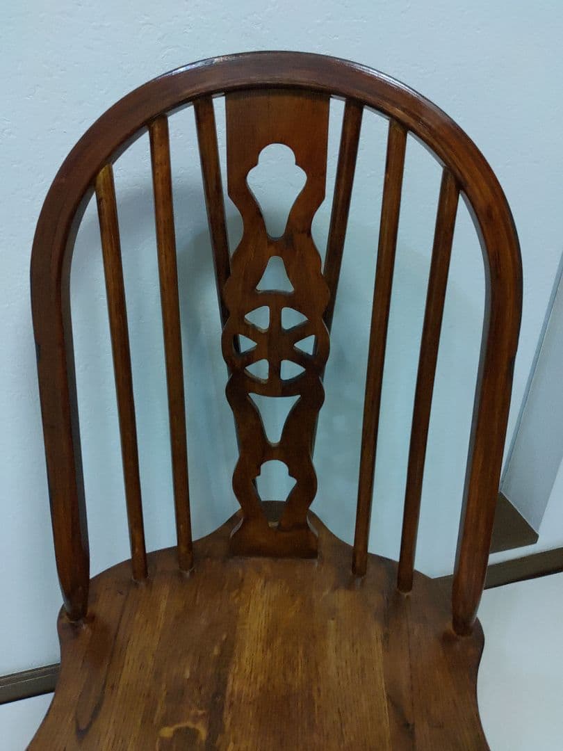 希少 回転式 英国 アンティーク ホイールバックチェア ヴィンテージチェア