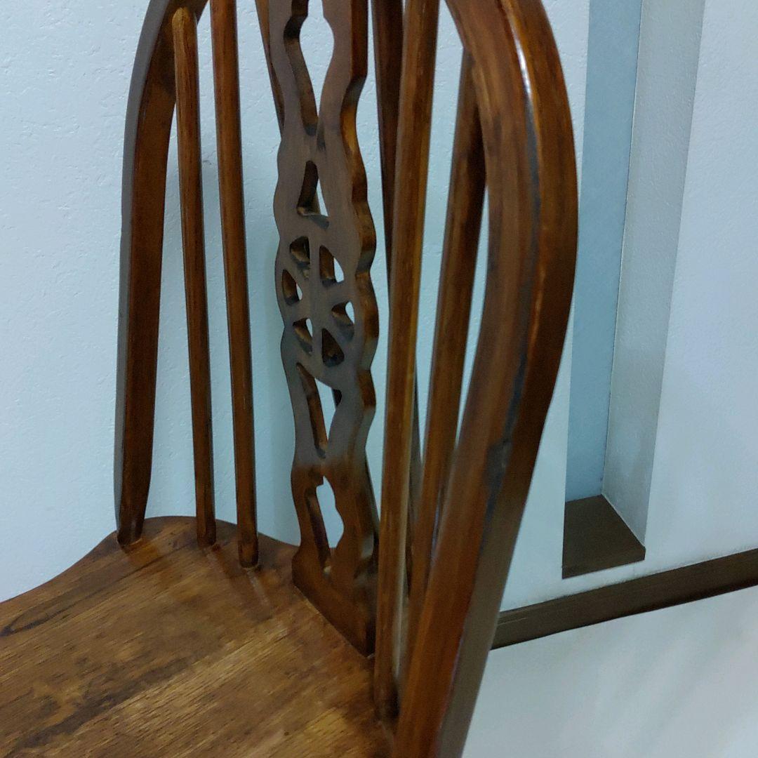 希少 回転式 英国 アンティーク ホイールバックチェア ヴィンテージチェア