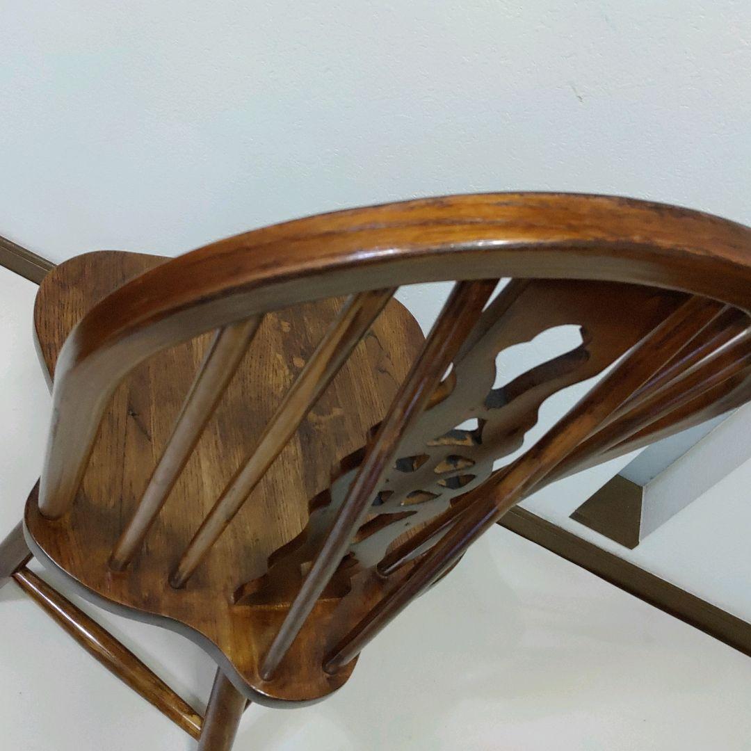 希少 回転式 英国 アンティーク ホイールバックチェア ヴィンテージチェア