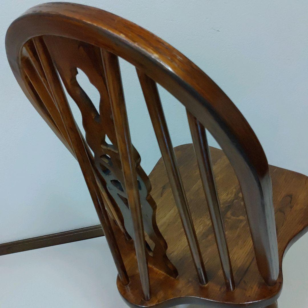 希少 回転式 英国 アンティーク ホイールバックチェア ヴィンテージチェア