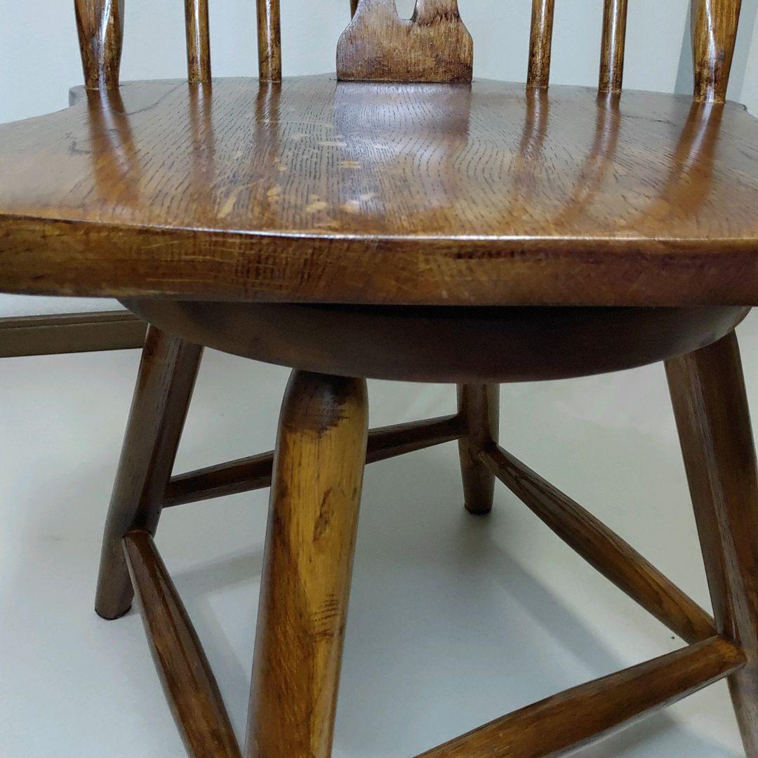 希少 回転式 英国 アンティーク ホイールバックチェア ヴィンテージチェア