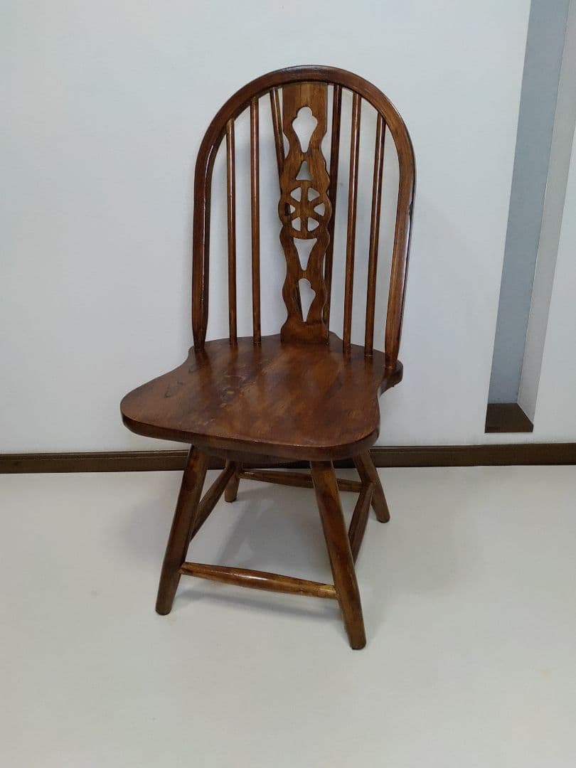 希少 回転式 英国 アンティーク ホイールバックチェア ヴィンテージチェア