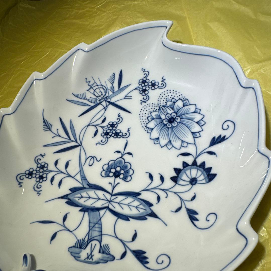 マイセン　ブルーオニオン　リーフディッシュ