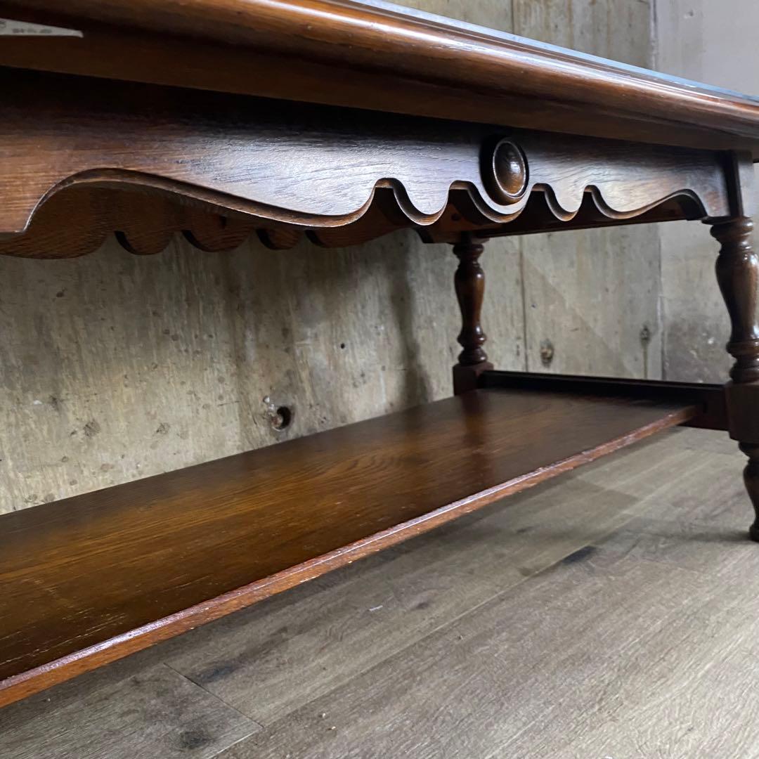 キツツキ　飛騨産業 センターテーブル　ガラス天板付き