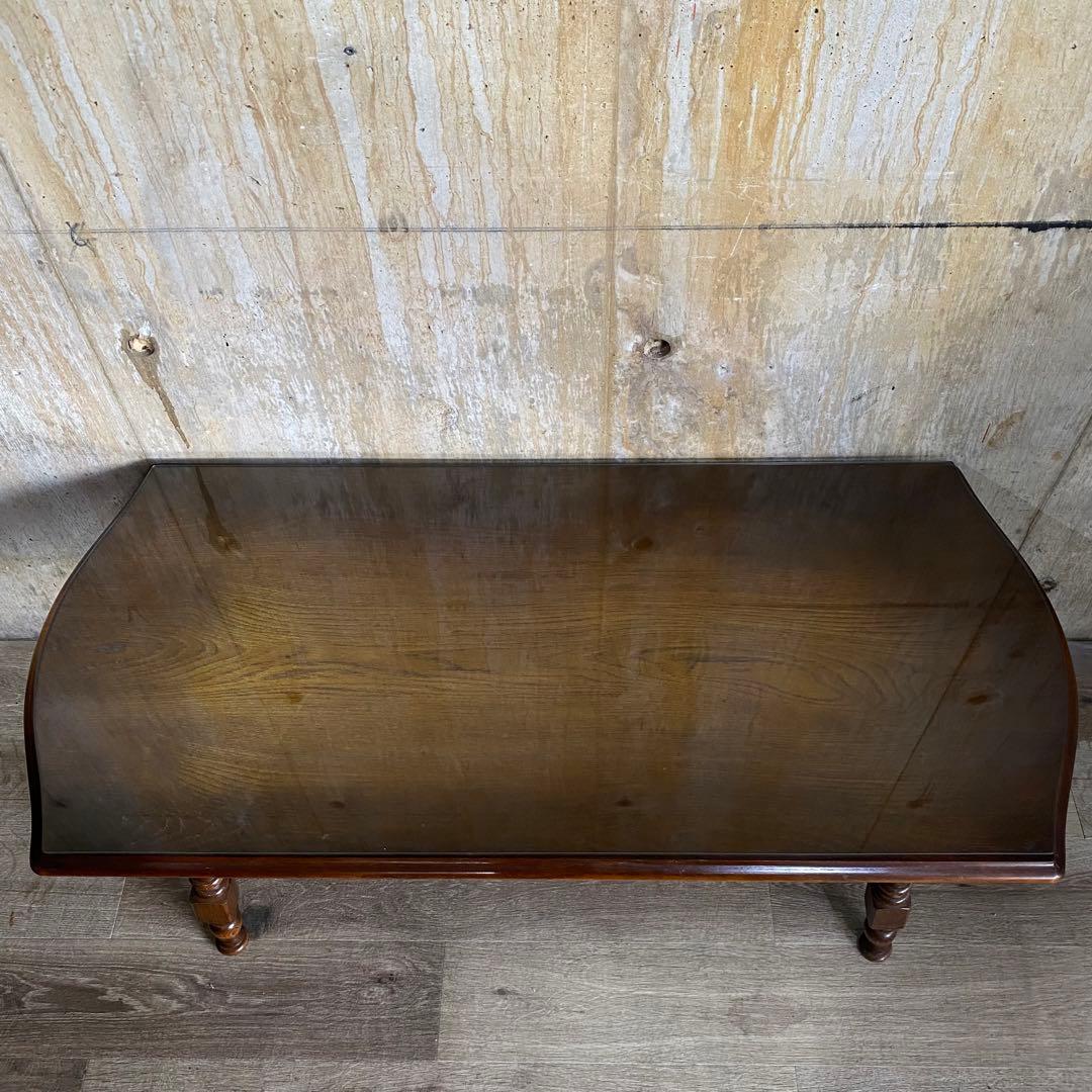 キツツキ　飛騨産業 センターテーブル　ガラス天板付き