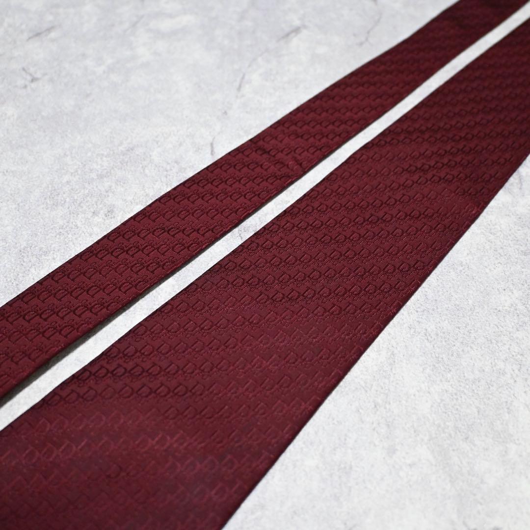 Christian Dior ネクタイ トロッター 総柄 レッド