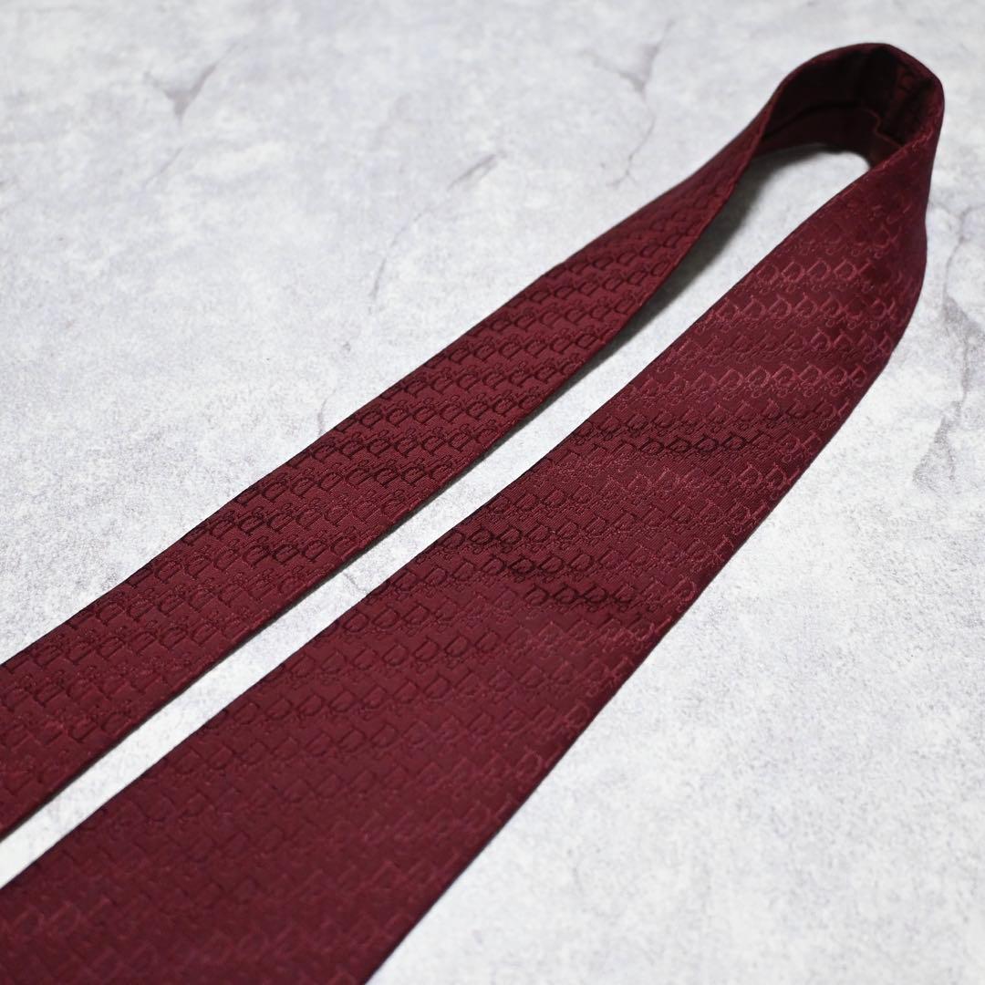 Christian Dior ネクタイ トロッター 総柄 レッド