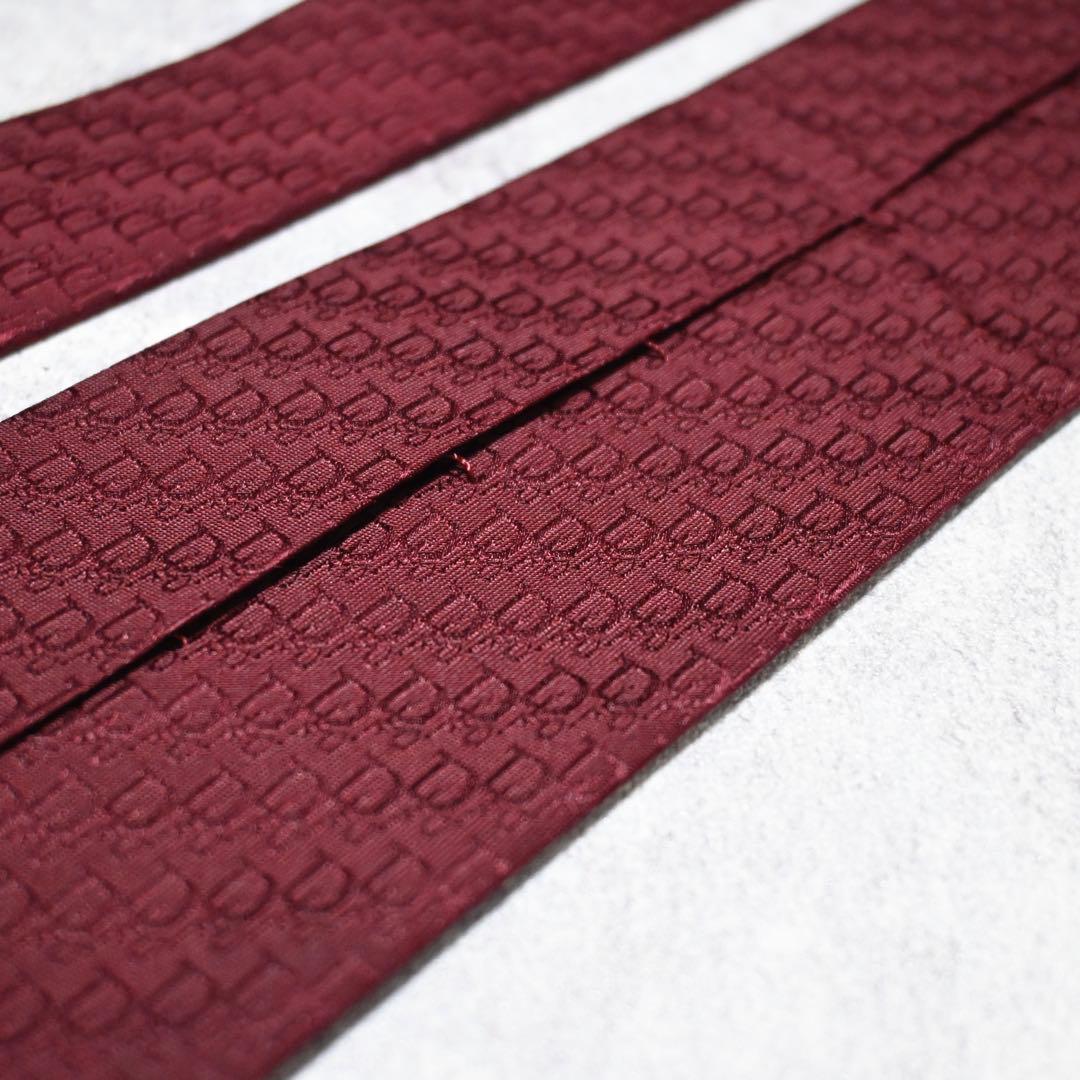 Christian Dior ネクタイ トロッター 総柄 レッド