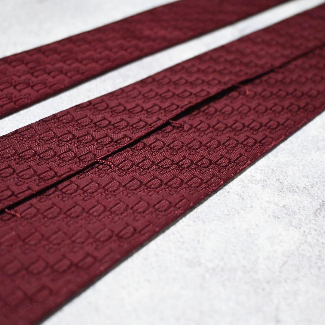 Christian Dior ネクタイ トロッター 総柄 レッド