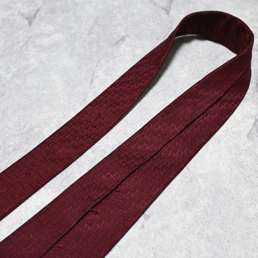 Christian Dior ネクタイ トロッター 総柄 レッド