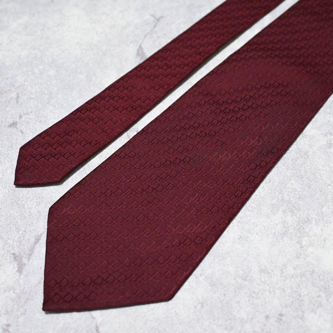 Christian Dior ネクタイ トロッター 総柄 レッド