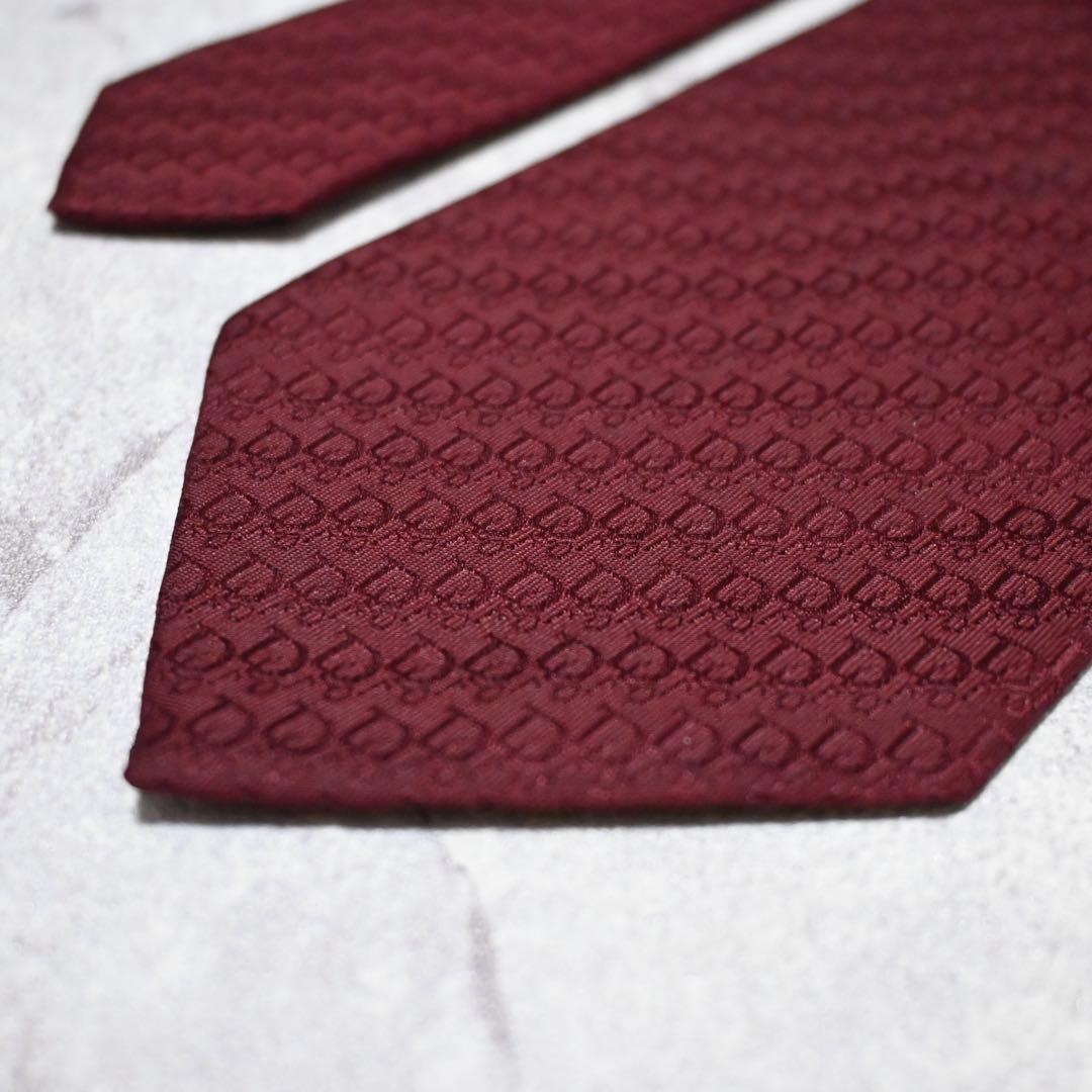 Christian Dior ネクタイ トロッター 総柄 レッド