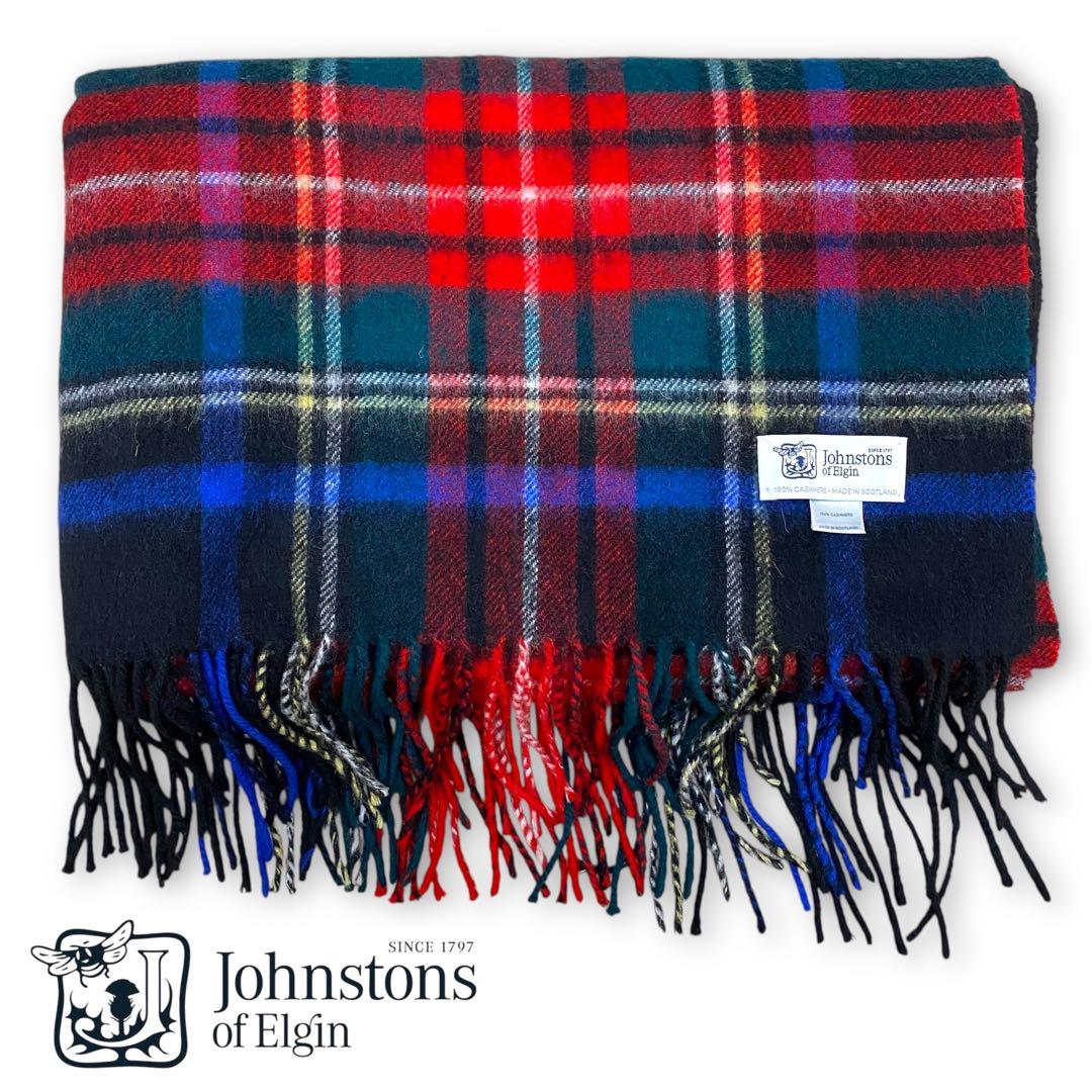 ピ*ピ様 ジョンストンズ チェック柄 カシミヤ100% 大判マフラー ストール