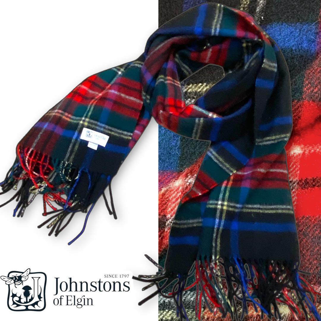 ピ*ピ様 ジョンストンズ チェック柄 カシミヤ100% 大判マフラー ストール