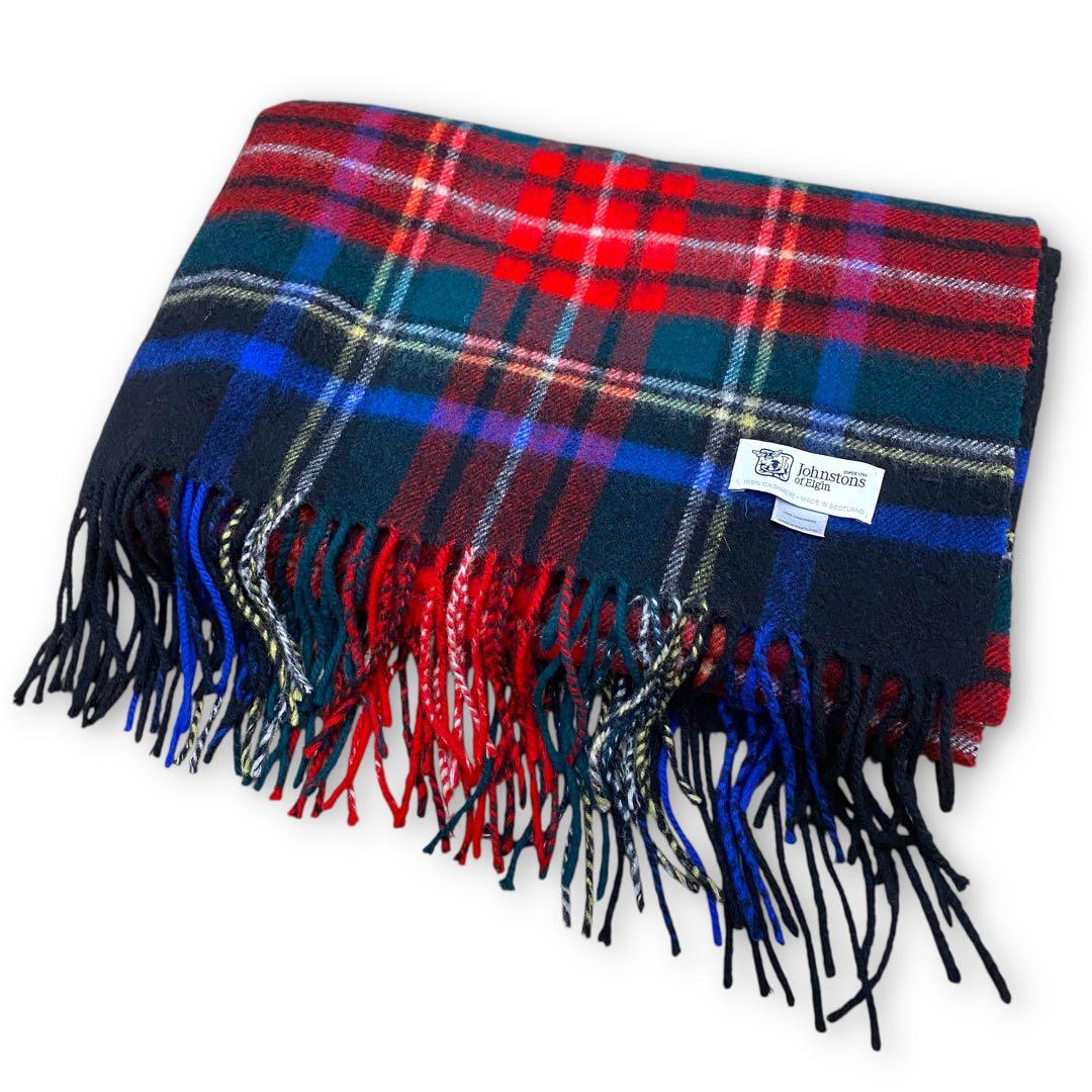 ピ*ピ様 ジョンストンズ チェック柄 カシミヤ100% 大判マフラー ストール