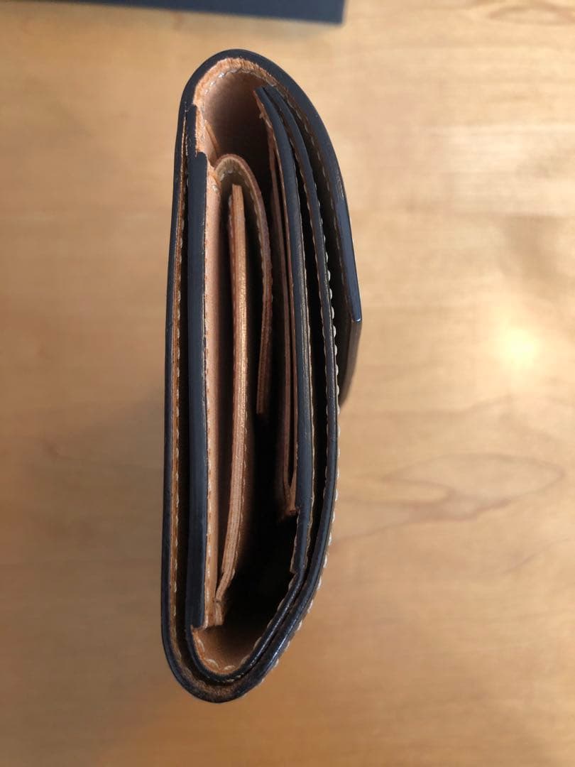 万双　ブライドルレザー　三つ折り財布