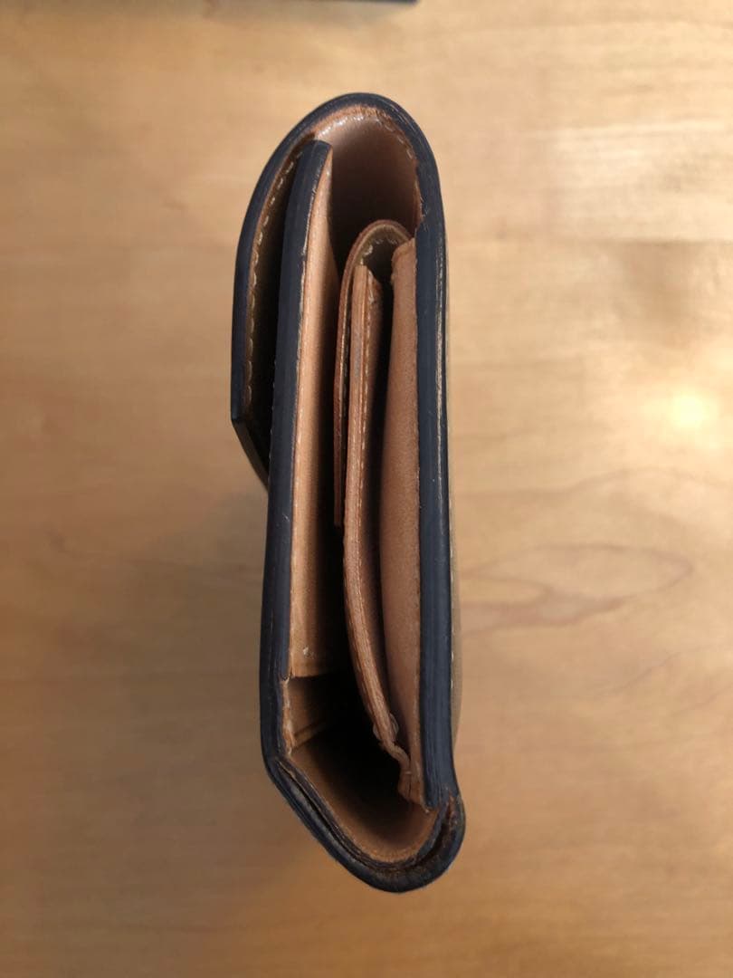 万双　ブライドルレザー　三つ折り財布