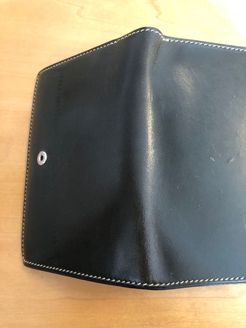 万双　ブライドルレザー　三つ折り財布