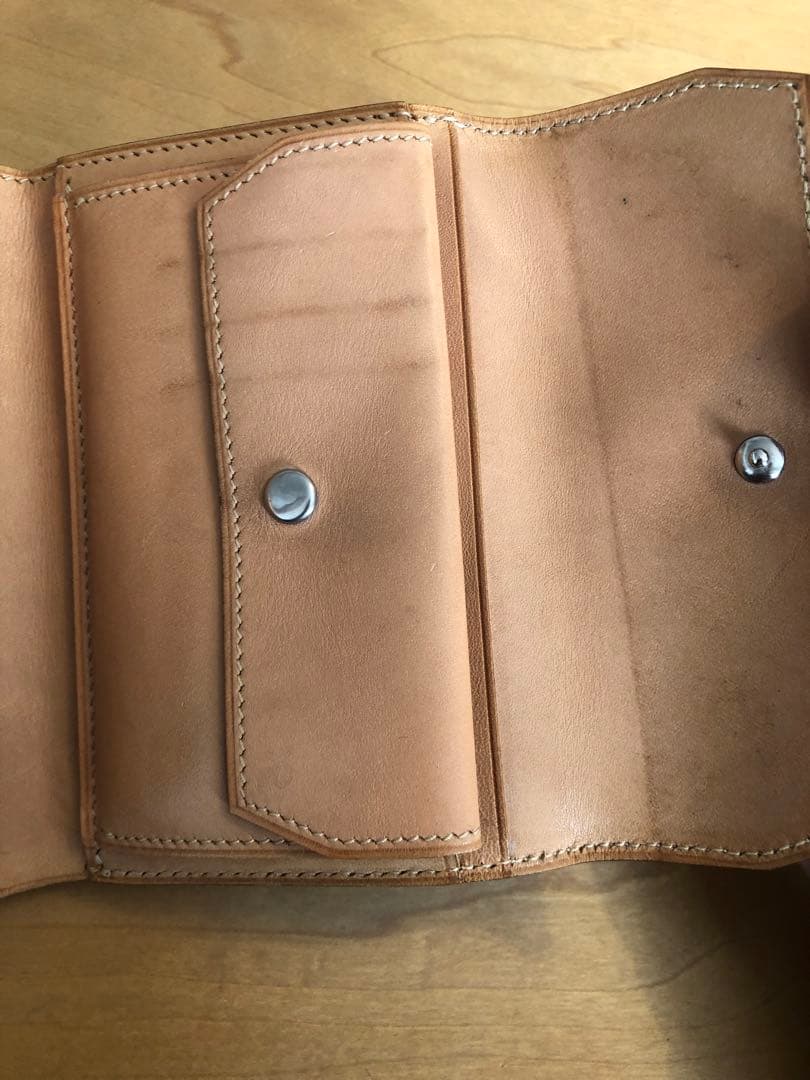 万双　ブライドルレザー　三つ折り財布