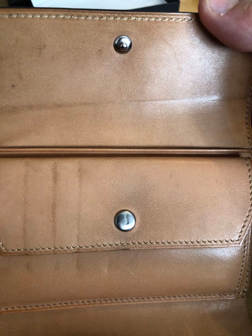 万双　ブライドルレザー　三つ折り財布