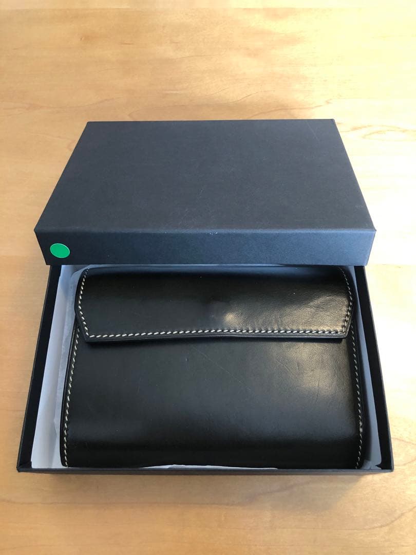 万双　ブライドルレザー　三つ折り財布