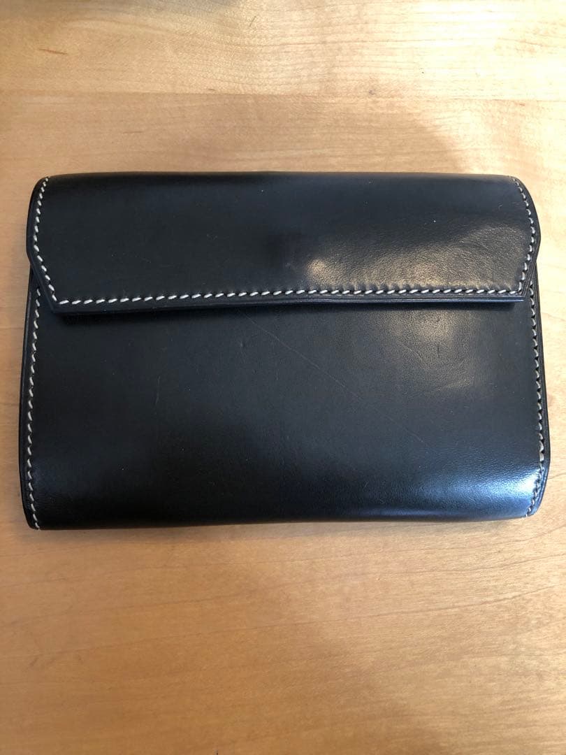 万双　ブライドルレザー　三つ折り財布