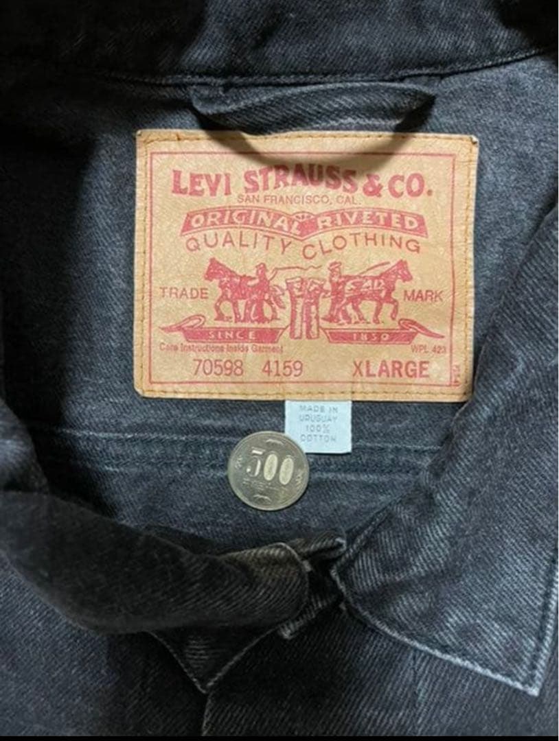 Levi's 70598 ブラックデニムジャケット XL デカタグ