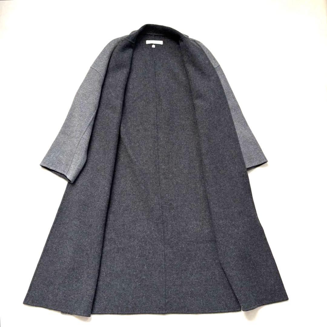 チヅコ　ドレステリア　ロング　リバーコート　グレー　ウール　38