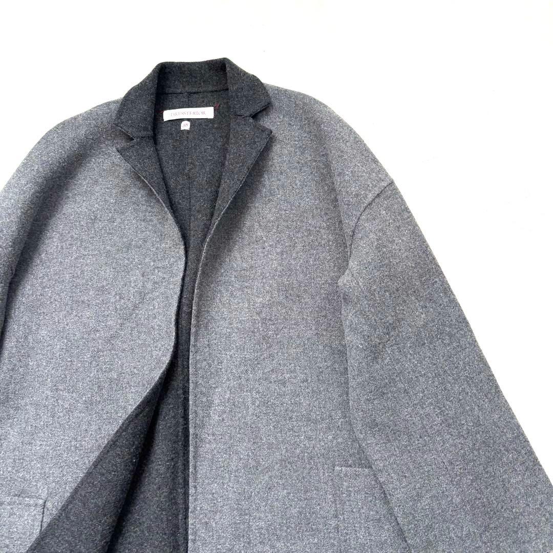 チヅコ　ドレステリア　ロング　リバーコート　グレー　ウール　38