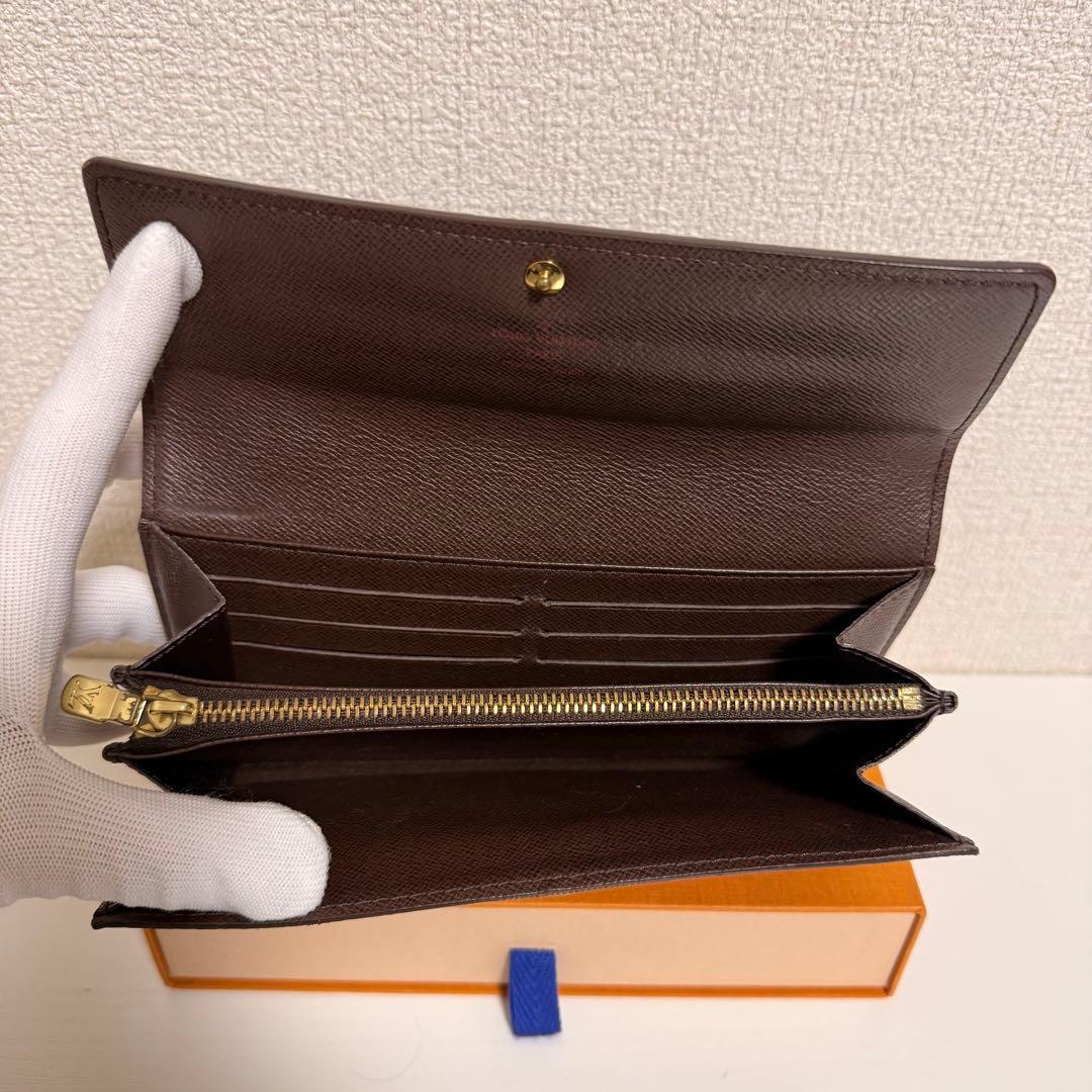 LOUIS VUITTON ダミエ・エベヌ　長財布　ポルトフォイユ・サラ
