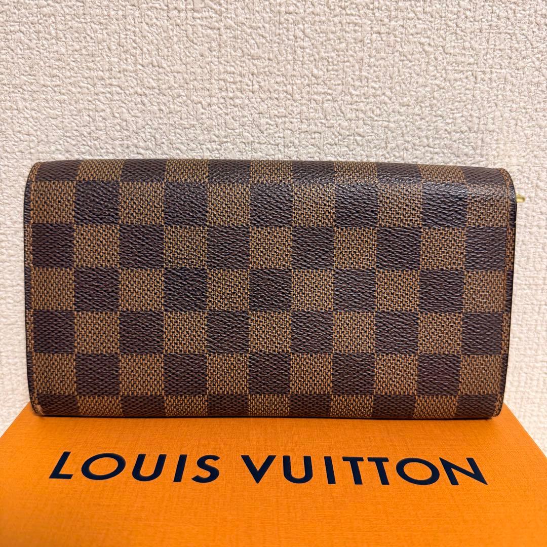 LOUIS VUITTON ダミエ・エベヌ　長財布　ポルトフォイユ・サラ