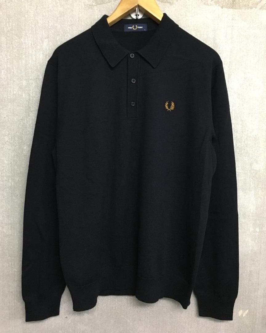 フレッドペリー 美品 2025年製 K4535 長袖 ポロシャツ ネイビー
