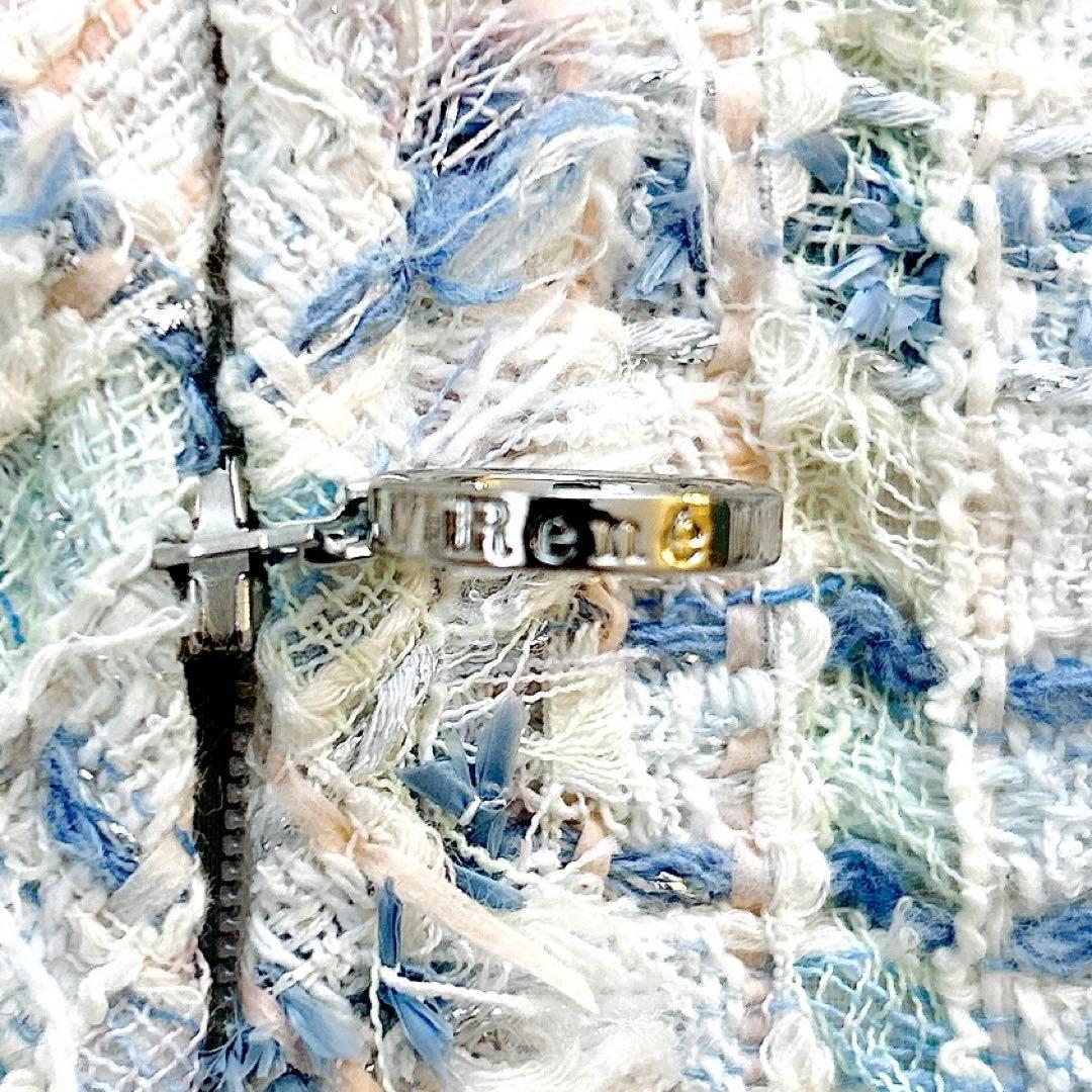 希少✨ルネマリアケントツイードジャケットお花ノーカラー最高級ファンシーツイード