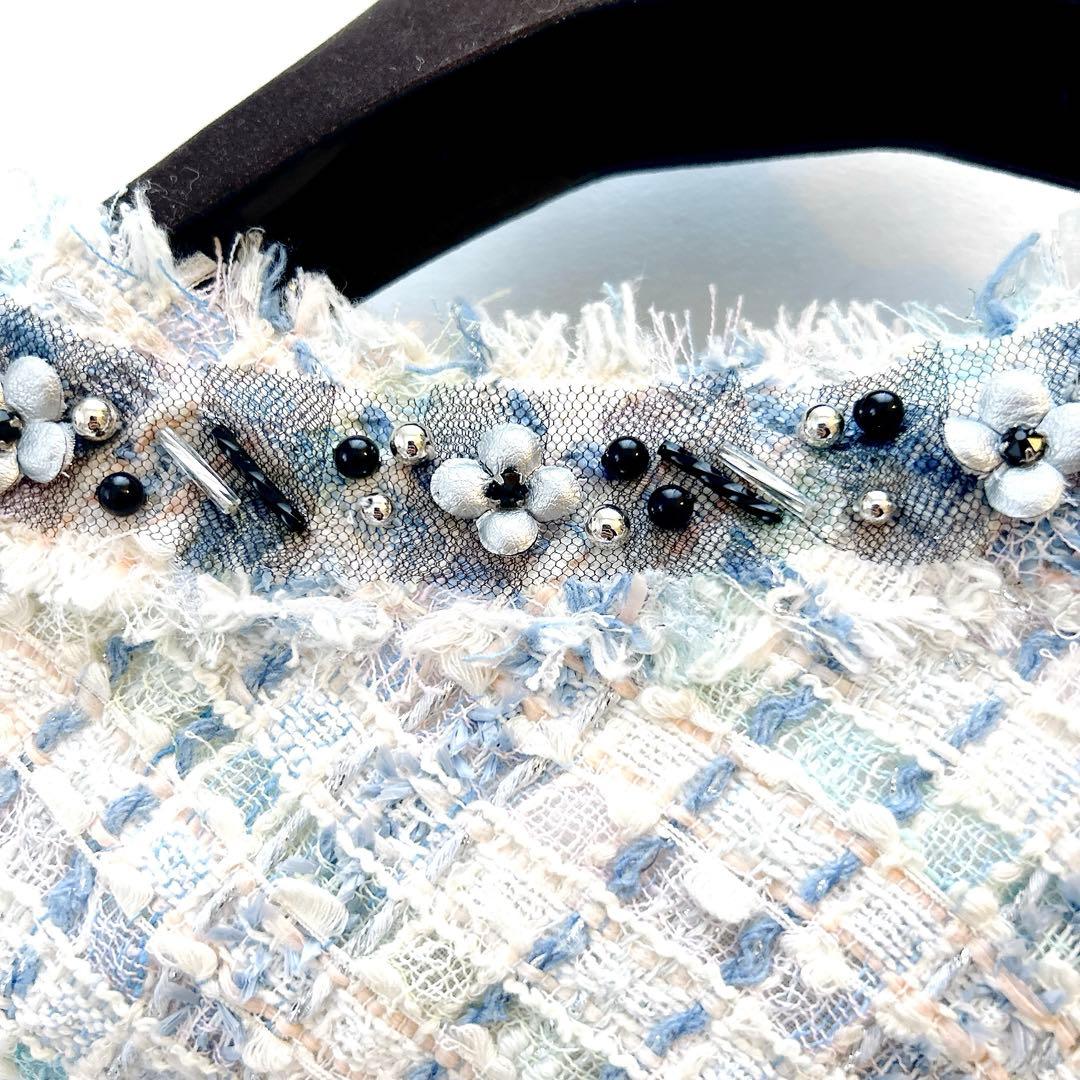 希少✨ルネマリアケントツイードジャケットお花ノーカラー最高級ファンシーツイード