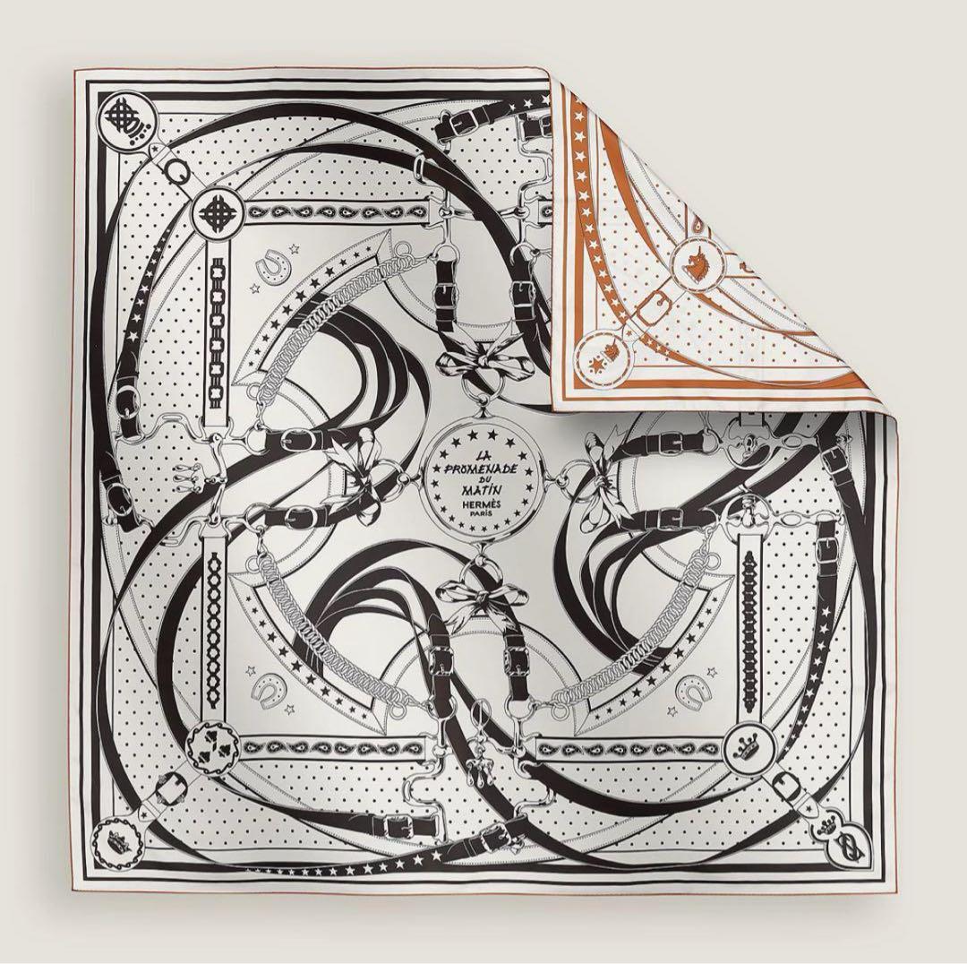 【新品未使用】エルメス カレダブルフェイス 140 《朝の散歩・バンダナ》